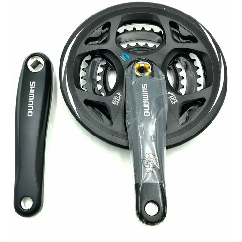 Система шатунов Shimano Altus M311, 170 мм, защита, квадрат, 48/38/28T, EFCM311C888CL