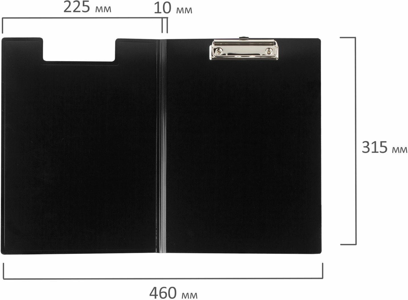 BRAUBERG Папка-планшет brauberg contract , а4 (315х230 мм), с прижимом и крышкой, пластиковая, черная, сверхпрочная, 1,5 мм, 223489