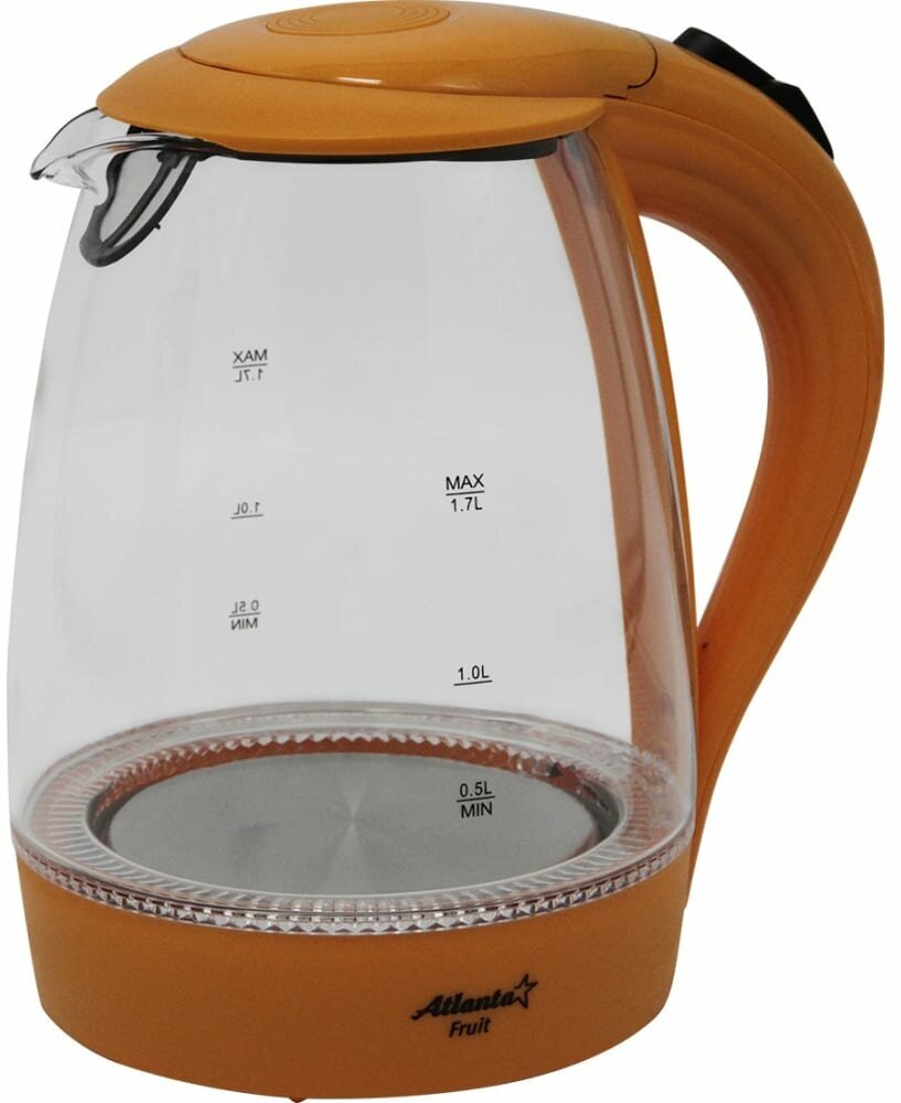 Электрический стеклянный чайник Atlanta ATH-2461 orange