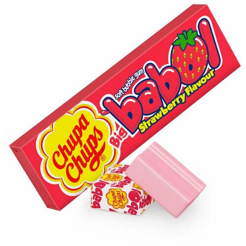 Жевательная резинка Chupa-Chups big babol клубника, 21г.