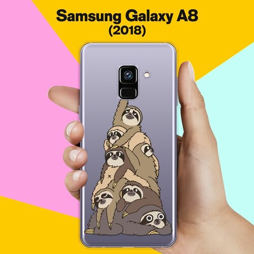 Силиконовый чехол на Samsung Galaxy A8 (2018) Елка / для Самсунг Галакси А8 2018 силиконовый чехол на samsung galaxy a8 2018 узор новогодний для самсунг галакси а8 2018