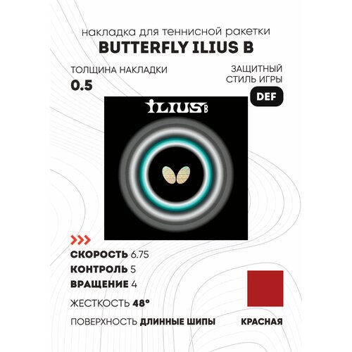 Накладка Butterfly Ilius B (цвет красный, толщина 0.5)