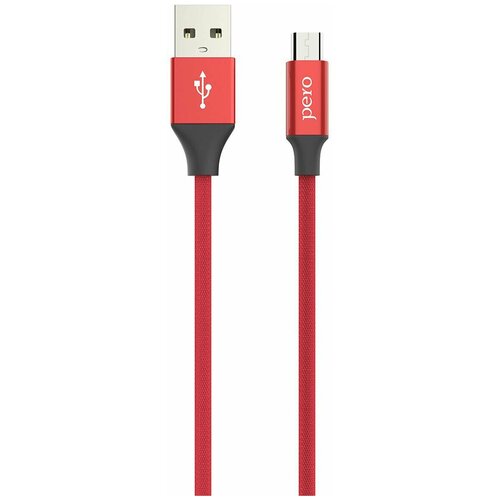 Дата-кабель PERO DC-02 micro-USB, 2А, 1м, красный переходник адаптер pero ad02 microusb usb 2 0 0 02 м silver