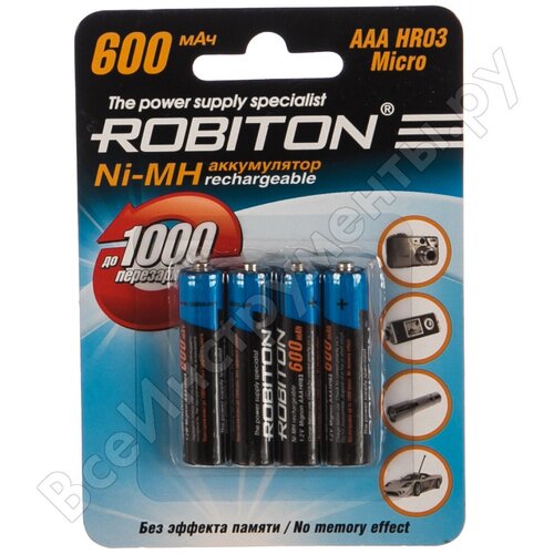 Аккумулятор Robiton 600MHAAA-4