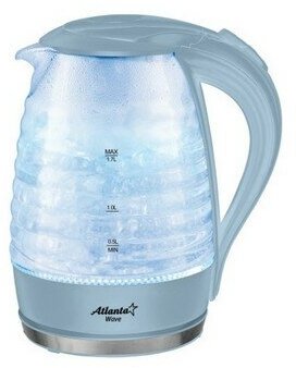 Чайник ATLANTA ATH-2467 стекло голубой