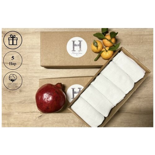 фото Носки мужские 5 пар белые укороченные "homssox"