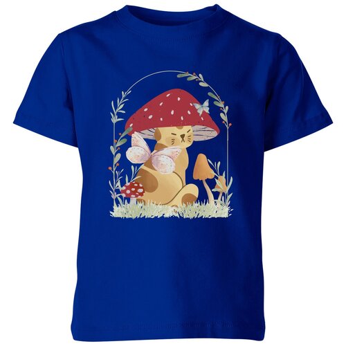 Футболка Us Basic, размер 12, синий мужская футболка кошка в шляпке гриб l черный