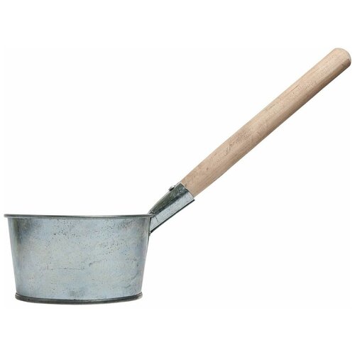 Ковш Лысьва оцинкованный 1,5 л с деревянной ручкой, для использования в банях и саунах