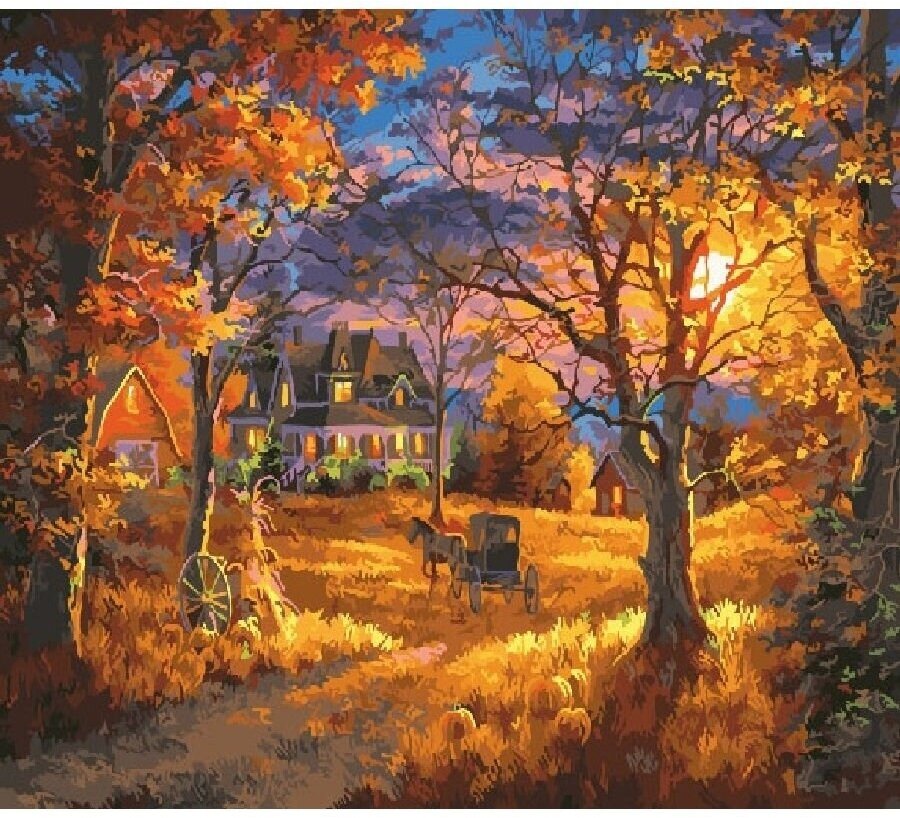 Картина по номерам 000 Hobby Home Осенняя ночь 40х50