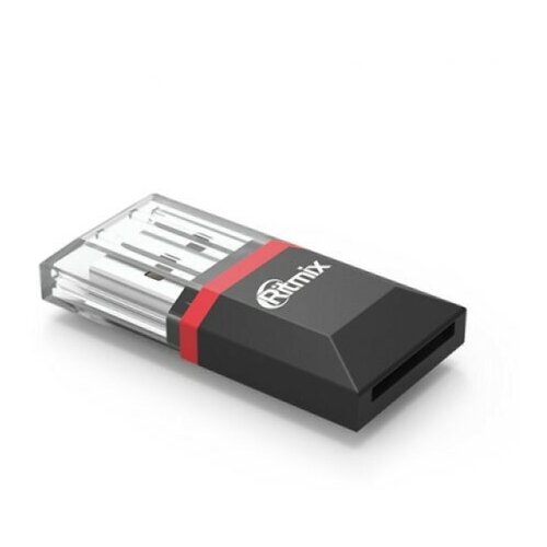 Картридер RITMIX CR-2010, USB 2.0, порт microSD, черный, 15119266 512842