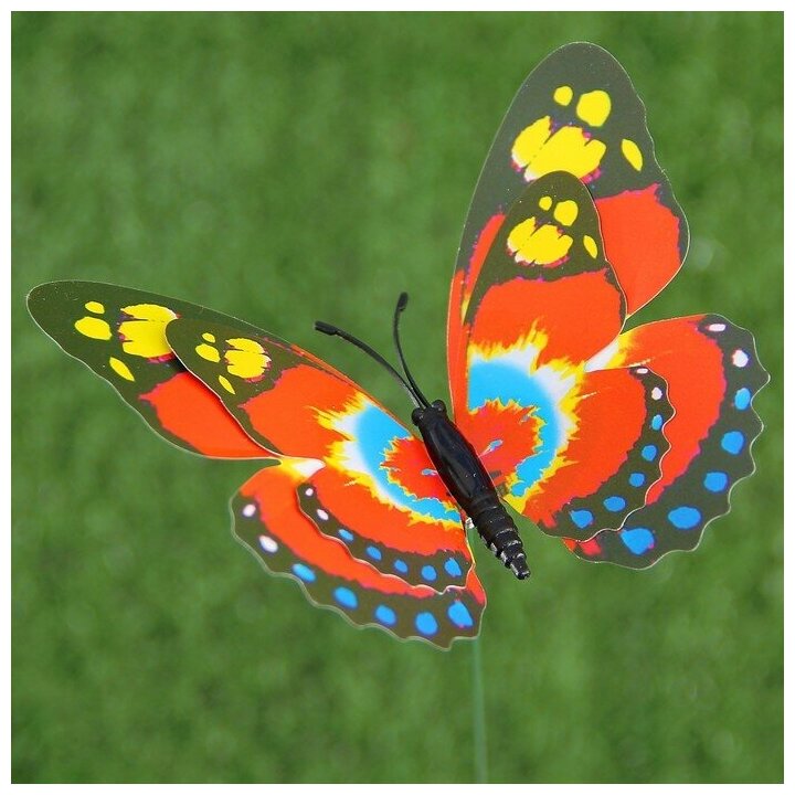 Штекер садовый "Бабочка" 8х10см, 25см, микс - фотография № 10