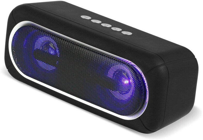 фото Колонка портативная Smartbuy Satellit 2, 2*5Вт, Bluetooth, MP3, FM-радио, подстветка, черный
