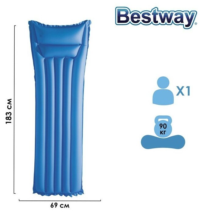 Bestway Матрас для плавания, 183 х 69 см, цвет микс, 44007 Bestway