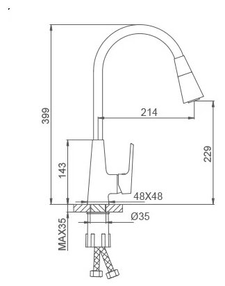 Смеситель для кухни (мойки) Frap F4471-6 черный - фотография № 9