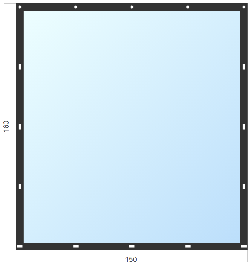 Мягкое окно Софтокна 150х160 см съемное, Скоба-ремешок, Прозрачная пленка 0,7мм, Черная окантовка, Комплект для установки - фотография № 2