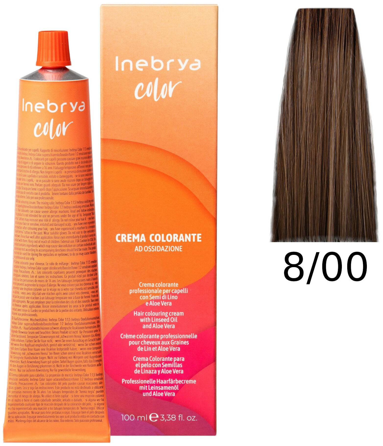 Крем-краска Inebrya Color Professional 8/00 Светлый блонд Натуральный насыщенный 100 мл