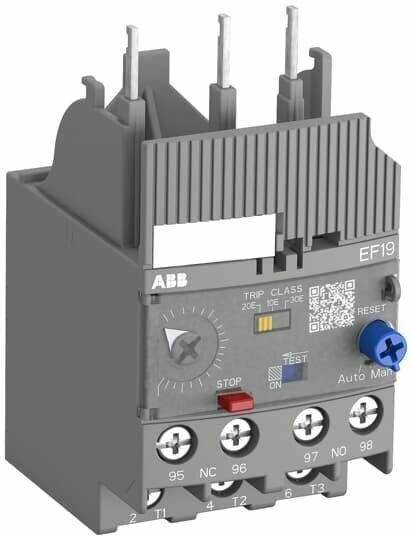 Реле перегрузки электронное ABB EF19-18.9 диапазон уставки 5,718,9А для контакторов AF09-AF38 1SAX121001R1105