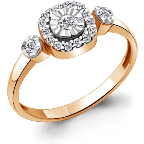 фото Золотое кольцо aquamarine 964002к с бриллиантом diamant-online