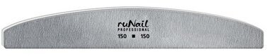 RuNail, Пилка для искусственных ногтей серая, полукруглая, 150/150