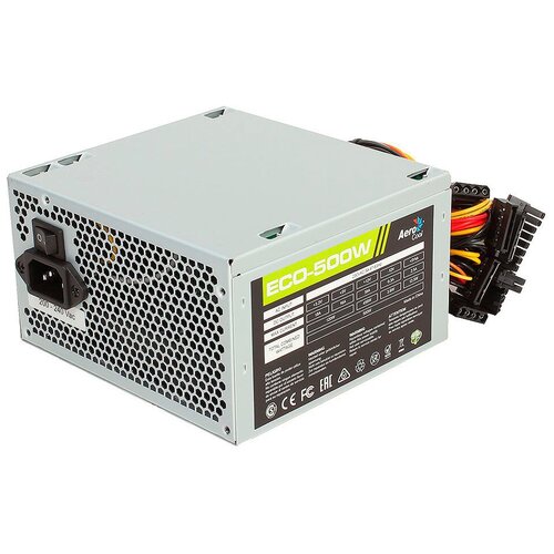 Блок питания Aerocool ATX 500W ECO-500 (24+4pin) 120mm fan 3xSATA RTL блок питания aerocool atx 500w eco 500 24 4pin 120mm fan 3xsata rtl