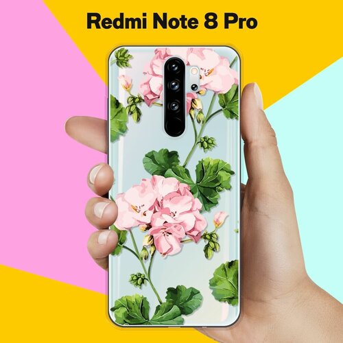 Силиконовый чехол Розовые цветы на Xiaomi Redmi Note 8 Pro силиконовый чехол цветы розовые на xiaomi redmi note 7