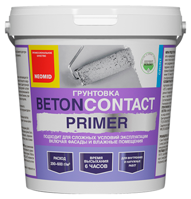 Neomid Betoncontact Бетон-контакт грунт адгезионный (белый, 1,3 кг)