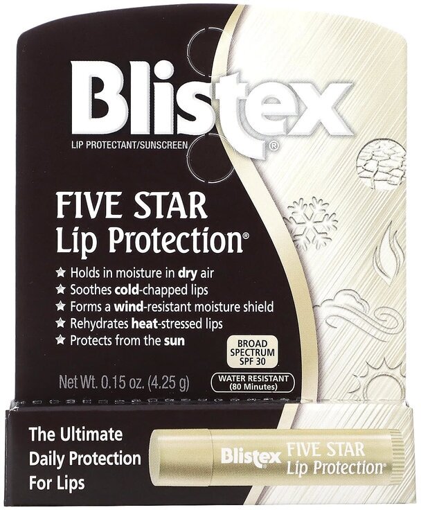 Blistex, Бальзам для губ, защита для губ "Пять звезд", SPF 30, 4,25 г