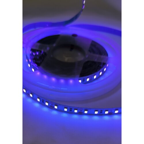 Светодиодная лента ультрафиолетовая 390-410нм 120светодиодов 12В 8мм 9,6Вт/м