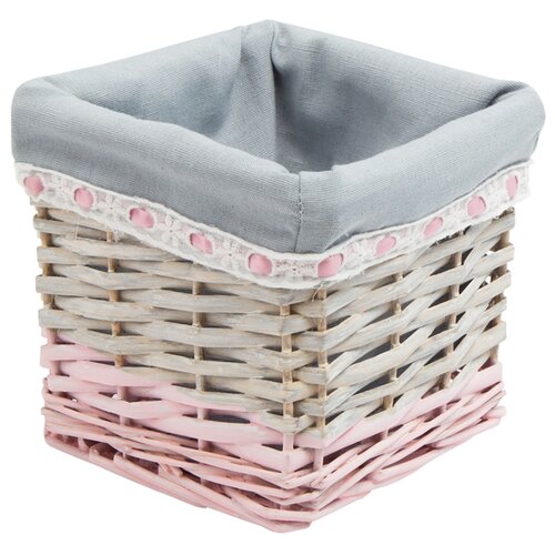 фото Корзина стеллажная "пудра", д160 ш160 в140, серый и розовый natural house