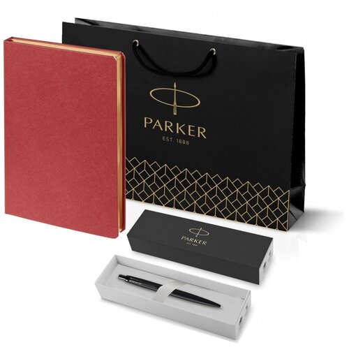 Подарочный набор: Шариковая ручка Parker Jotter XL SE20 Monochrome в подарочной упаковке, цвет: Black, стержень: Mblue и Ежедневник недатиров