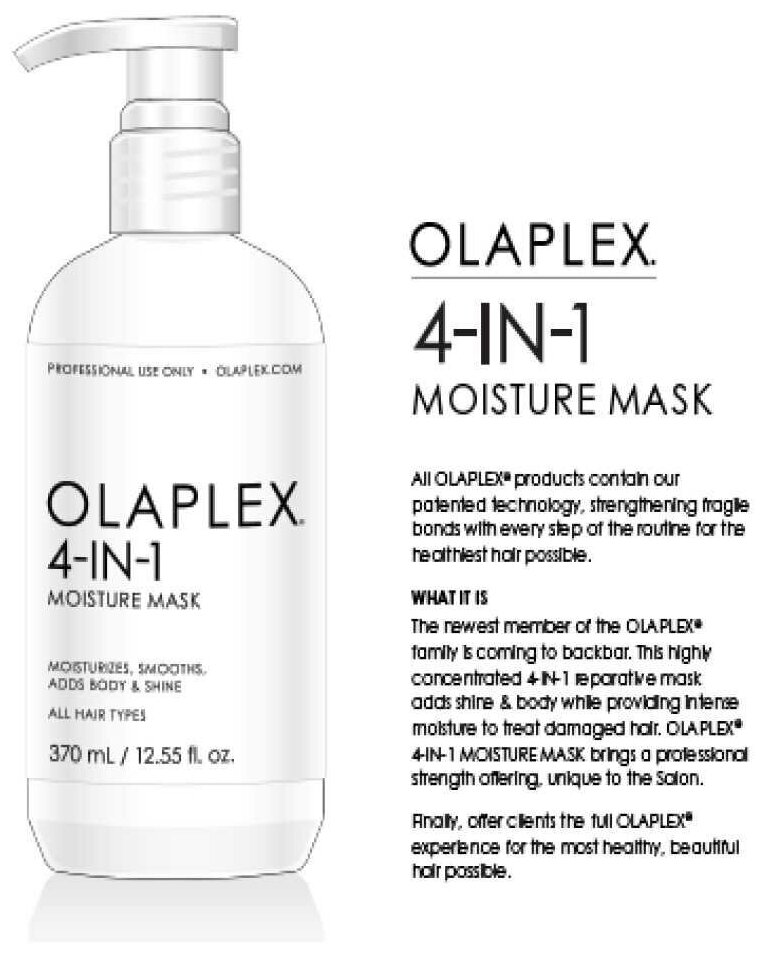 Olaplex Интенсивная бонд-маска 4-в-1 "Восстановление структуры волос", 370 мл (Olaplex, ) - фото №2