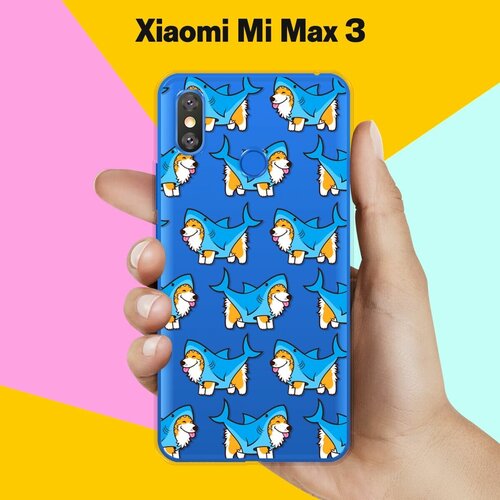 Силиконовый чехол на Xiaomi Mi Max 3 Акула-Корги / для Сяоми Ми Макс 3