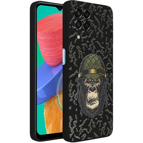 Силиконовый чехол Mcover для Samsung M33 с рисунком Горилла в каске силиконовый чехол mcover для realme 9 pro с рисунком горилла в каске