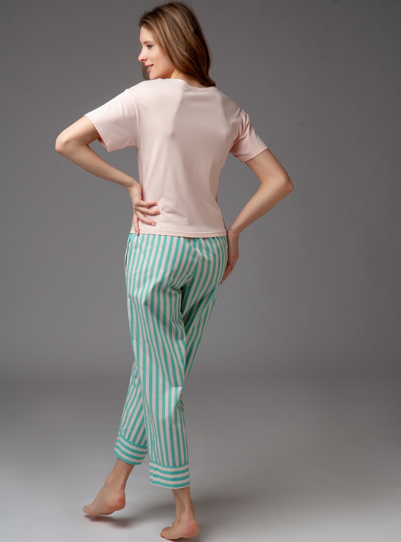 Женская пижама / футболка с брюками / INDEFINI / 2001TBCS - фотография № 4