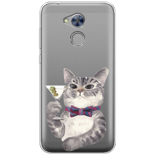 Силиконовый чехол на Honor 6A / Хонор 6А Кот джентльмен, прозрачный силиконовый чехол на honor 6a серый кот для хонор 6а