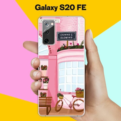 силиконовый чехол на samsung galaxy s20 fe самсунг с20 фе с принтом розовый синий желтый Силиконовый чехол на Samsung Galaxy S20 FE Розовые здания / для Самсунг Галакси С20 ФЕ