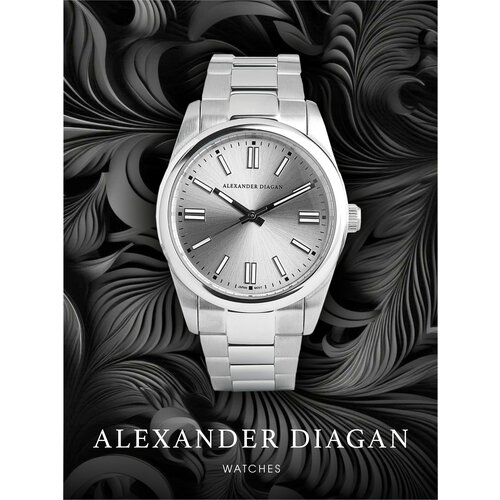 Alexander Diagan / Премиальные женские кварцевые наручные часы / Alexander Diagan / Miyota, Caliber 2115, серый