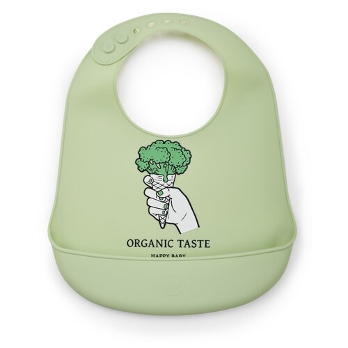 фото Happy baby нагрудник expert silicone baby bib, 1 шт., расцветка: green