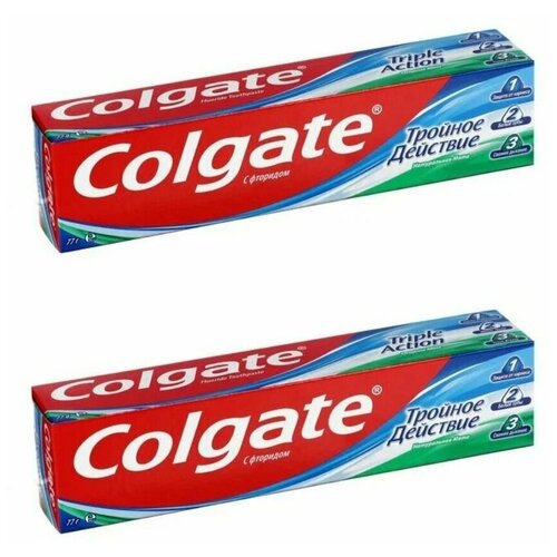 Colgate Зубная паста Тройное действие, 50 мл, 2 шт colgate зубная паста тройное действие 150 мл 2 шт