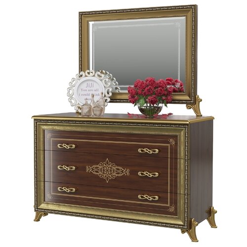 Комод с зеркалом Версаль цвет орех тайский