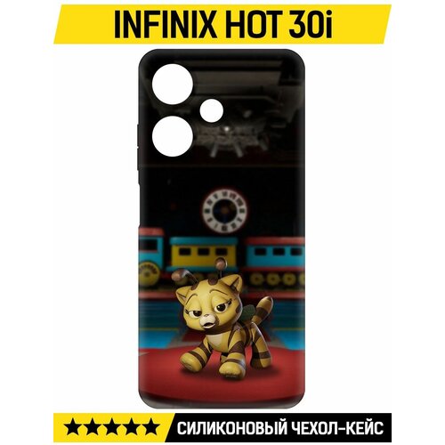 Чехол-накладка Krutoff Soft Case Хаги Ваги - Кошка-Пчёлка для INFINIX Hot 30i черный чехол накладка krutoff soft case хаги ваги сиреноголовый для infinix hot 30i черный