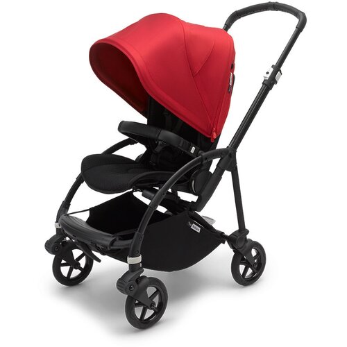 Коляска прогулочная Bugaboo Bee 6 complete (Black/Black/Red), цвет шасси: черный