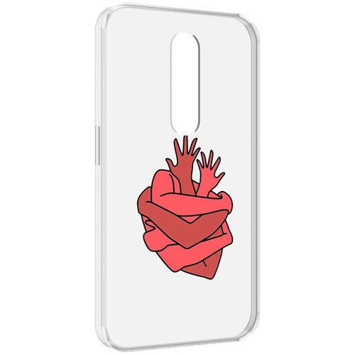 Чехол MyPads сердце из ручек для Motorola Moto X Force (XT1585 / XT1581) задняя-панель-накладка-бампер