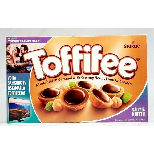 Конфеты шоколадные в коробке Toffifee, орешки в карамели, 125 г (из Финляндии)