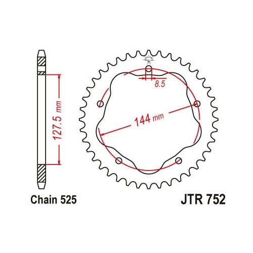 Звезда JT ведомая JTR752.42 42 зуба