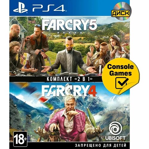 PS4 Far Cry 5 (английская версия) + Far Cry 4 (русская версия) (Комплект 2 в 1)