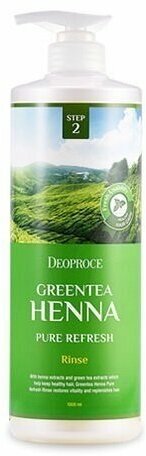Кондиционер для волос с зелёным чаем и хной Deoproce Greentea Henna Pure Refresh Rinse 1000ml