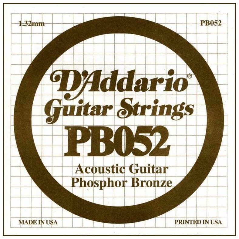 Cтруна для акустической гитары DAddario PB052 Phosphor Bronze — фото 1