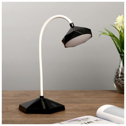 фото Лампа настольная risalux "даймонд", акб, usb, 6 вт, черный, 20*13*28 см