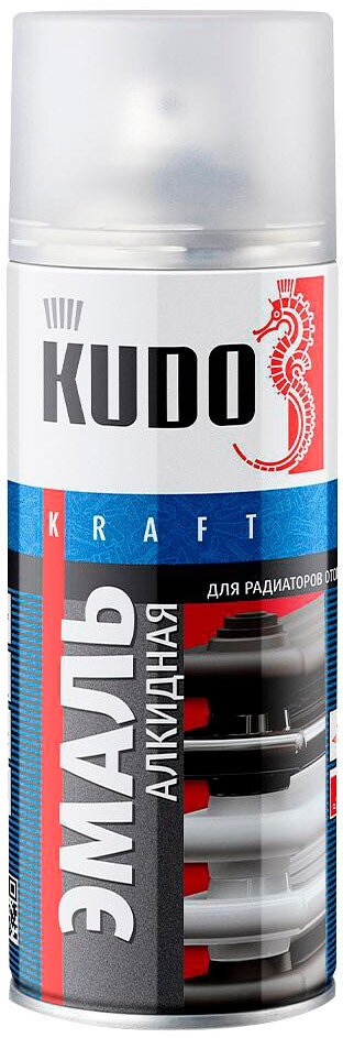Эмаль аэрозольная для радиаторов Kudo Kraft белая глянцевая 520 мл